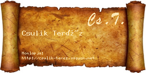 Csulik Teréz névjegykártya